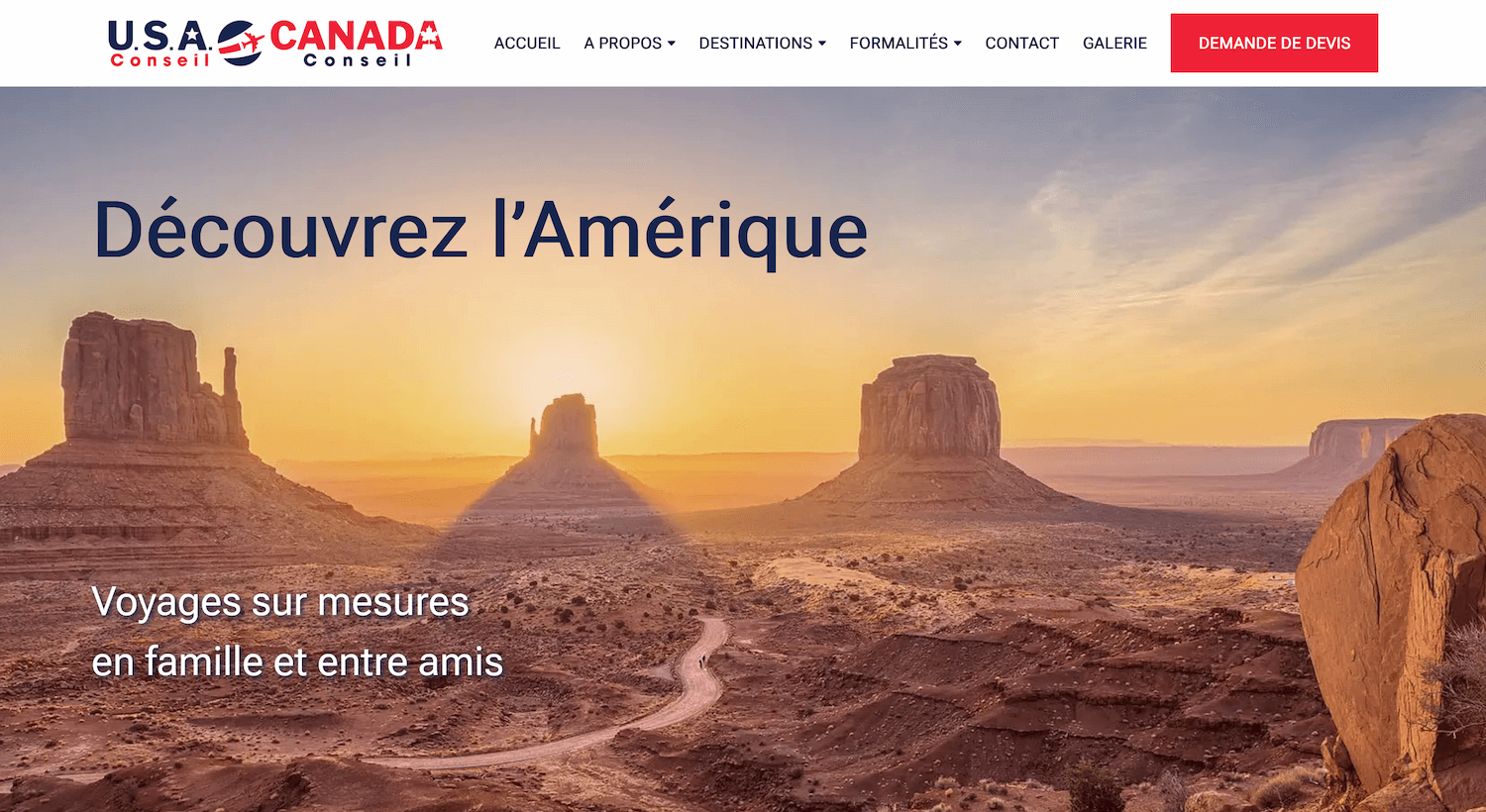 Work sample - full website redesign with WordPress for travel agency USA Conseil