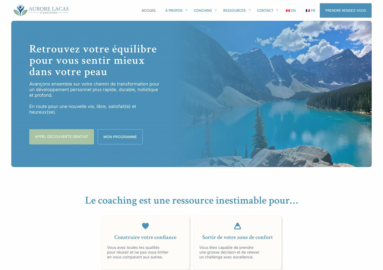 Aurore Lacas Coaching website transformation