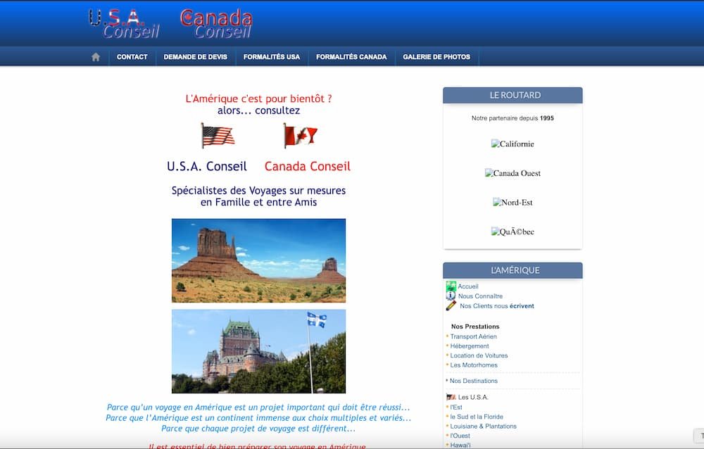USA Conseil website before redesign