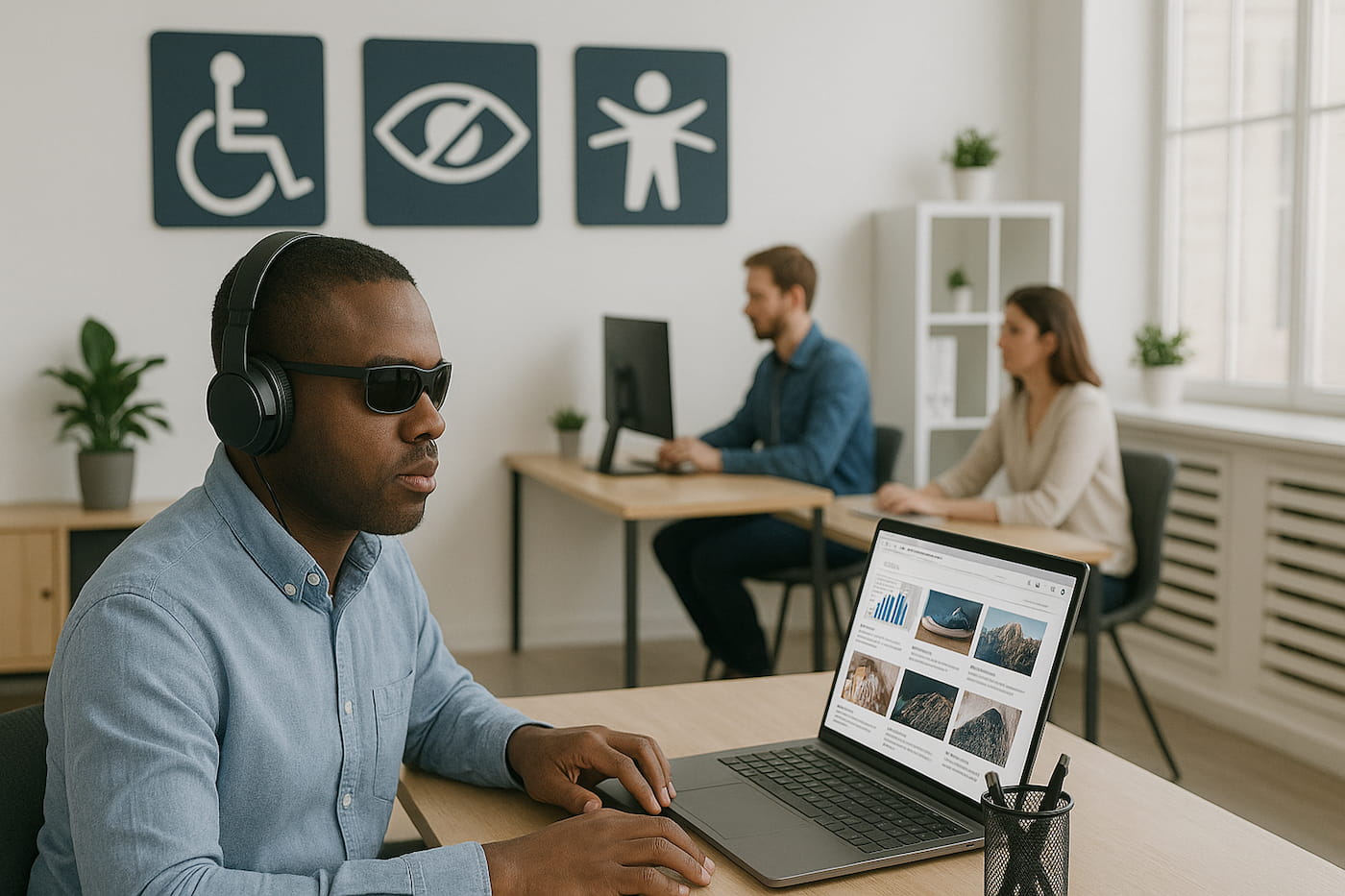 Person using assistive technology to navigate a website, demonstrating the importance of ADA compliance